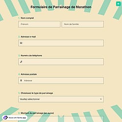 Formulaire de Parrainage de Marathon