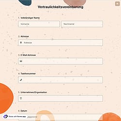 Vertraulichkeitsvereinbarung