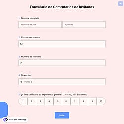 Formulario de Comentarios de Invitados
