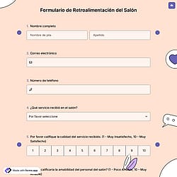 Formulario de Retroalimentación del Salón