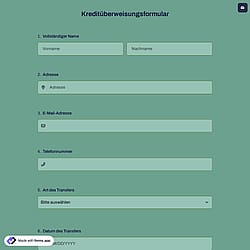 Kreditüberweisungsformular
