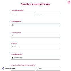 Feueralarm Inspektionsformular