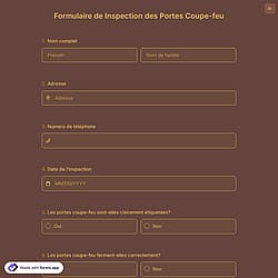 Formulaire de Inspection des Portes Coupe-feu