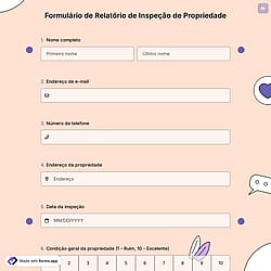 Formulário de Relatório de Inspeção de Propriedade