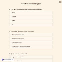Cuestionario Psicológico