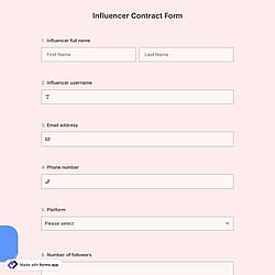 Influencer Contract Form