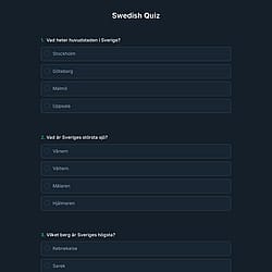 Swedish Quiz