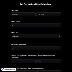 Tax Preparation Client Intake Form