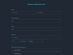 Resume Collection Form Template
