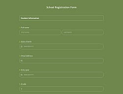 School Registration Form Template