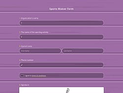 Sports Waiver Form