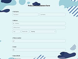 Pedicure Consultation Form 