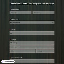 Modelo de Formulário de Contato de Emergência para Funcionários