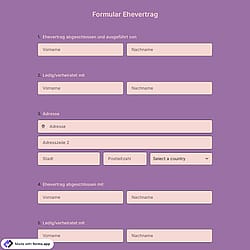 Formular Ehevertrag