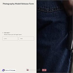 Photography Model Release Form Template