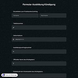 Formular Ausbildung Kündigung