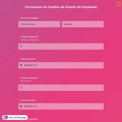 Plantilla de Formulario de Cambio de Estado de Empleado