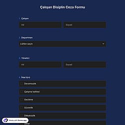 Çalışan Disiplin Ceza Formu Şablonu