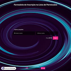 Formulário de Inscrição na Lista de Permissões