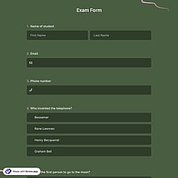 Exam Form Template