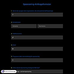 Sponsoring-Anfrageformular