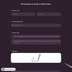Permission to Treat a Minor Form