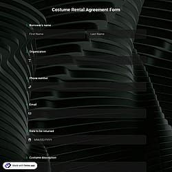 Costume Rental Agreement Form