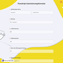 Transkript Autorisierungsformular