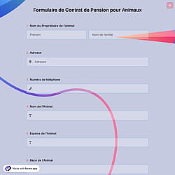 Formulaire de Contrat de Pension pour Animaux