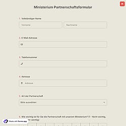 Ministerium Partnerschaftsformular
