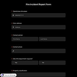 Fire Incident Report Form