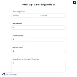 Manuskript Einreichungsformular