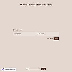 Vendor Contact Information Form