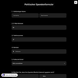 Politischer Spendenformular