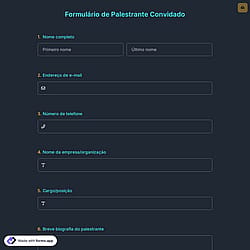 Formulário de Palestrante Convidado