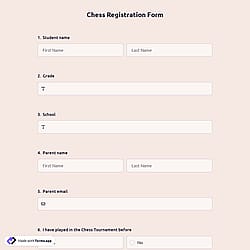 Chess Registration Form