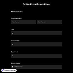 Ad Hoc Report Request Form