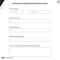 Formulário de Solicitação de Relatório Ad Hoc