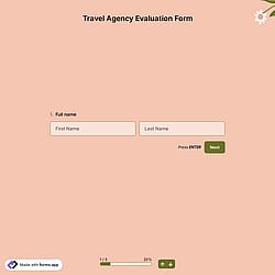 Travel Agency Evaluation Form