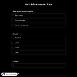 Meal Reimbursement Form