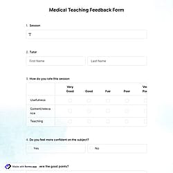 Medical Teaching Feedback Form
