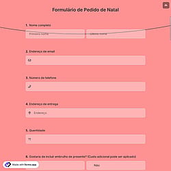 Formulário de Pedido de Natal