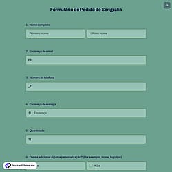 Formulário de Pedido de Serigrafia
