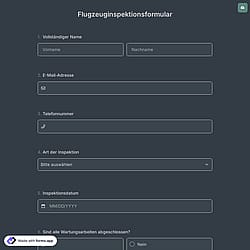 Flugzeuginspektionsformular