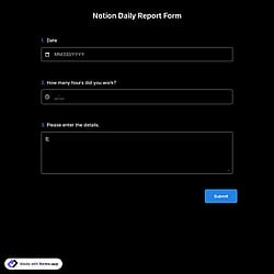 Notion Daily Report Form