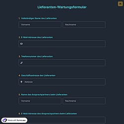 Lieferanten-Wartungsformular