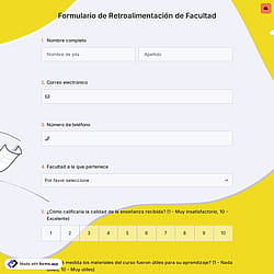 Formulario de Retroalimentación de Facultad
