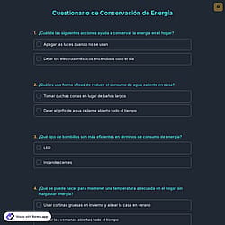 Cuestionario de Conservación de Energía