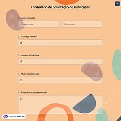 Formulário de Solicitação de Publicação