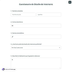 Cuestionario de Diseño de Interiores
